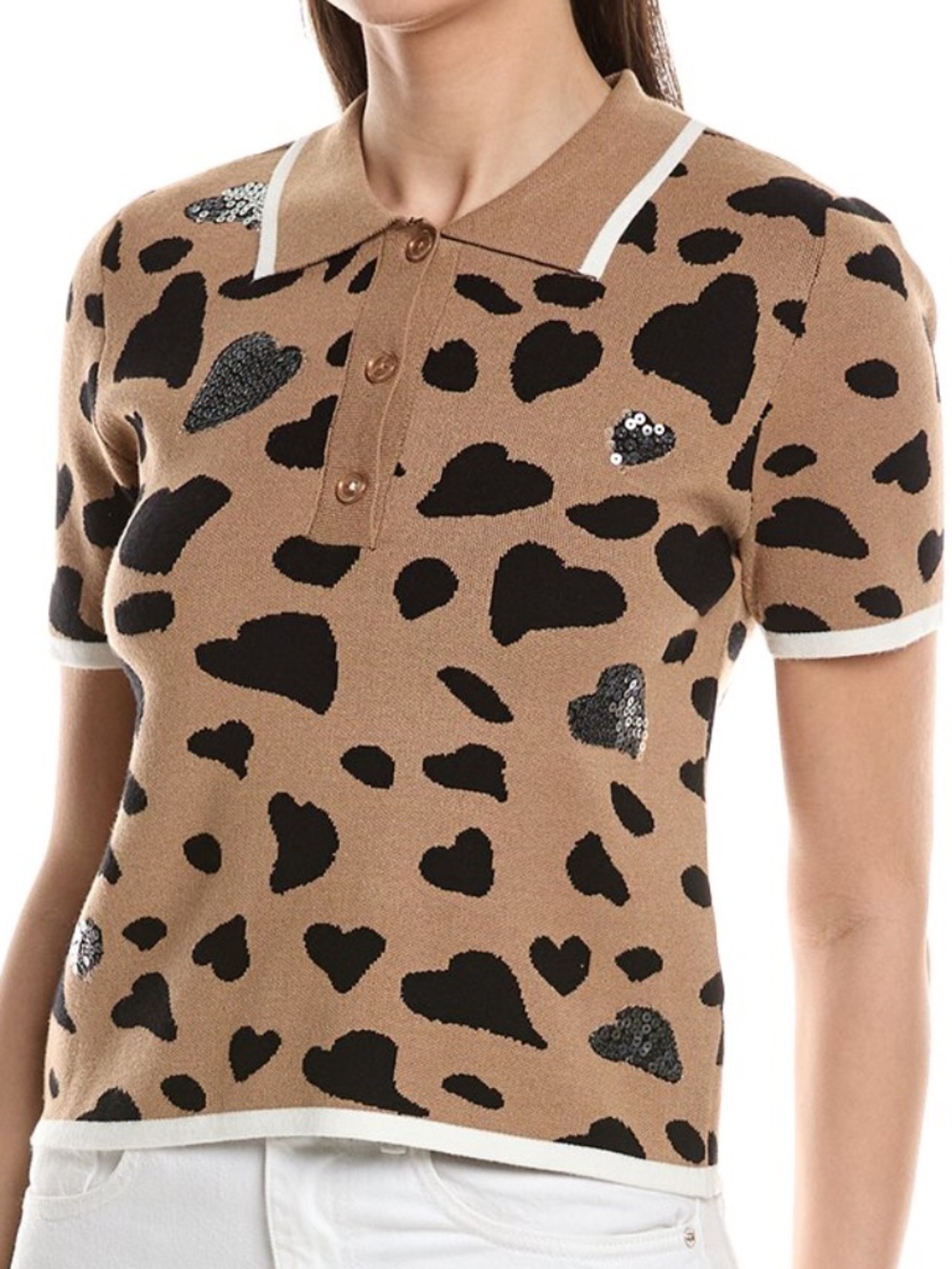 NEW NVLT Animal Print Polo Sweater-SZ XL